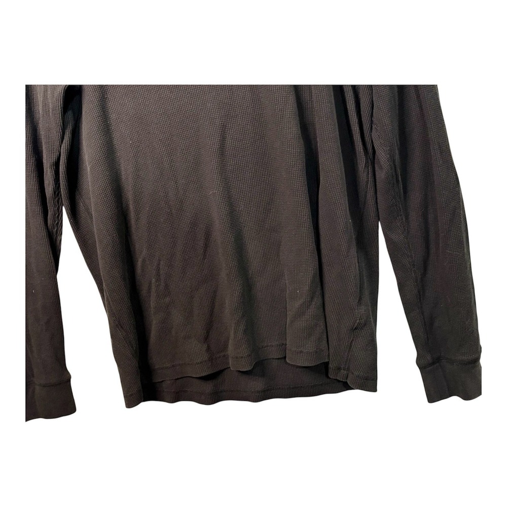 Timberland Men's Large Waffle Knit Long Sleeve T-Shirt Dark Gray Thermal Top - Picture 6 of 7